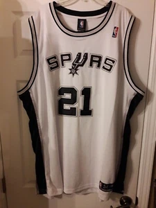 VINTAGE NWT SAN ANTONIO SPURS TIM DUNCAN #21 REEBOK AUTHENTIC JERSEY SZ 54 HOF - Picture 1 of 12