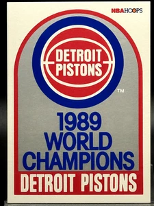 DETROIT PISTONS 1989 WORLD CHAMPIONS 1989-90 NBA HOOPS #353 EXC a quasi nuovo o migliore - Foto 1 di 3