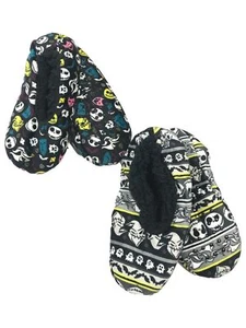 Nightmare Before Christmas Womens 2pr Jack Skellington Sherpa Ballet Slippers - Picture 1 of 1