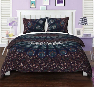 Conjunto de edredom indiano floral colcha algodão queen size edredom hippie - Imagem 1 de 4