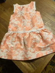 Janie and Jack Coral and White Floral Summer Dress Girls Toddler Size 5 - Picture 1 of 5