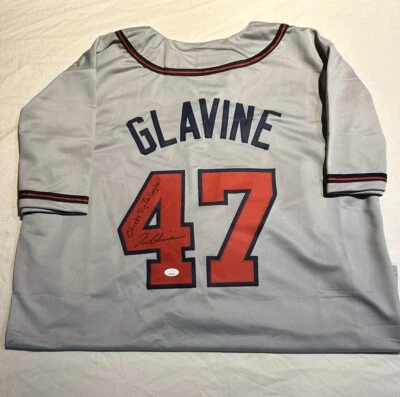 TOM GLAVINE "Chicks Dig the long ball" Custom Jersey auto autograph JSA size XL - Image 1 of 2