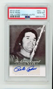2012 LEAF PETE ROSE THE LIVING LEGEND AUTO #12 PSA 10 GEM MINT AUTOGRAFATO - Foto 1 di 2