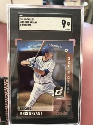 2015 Kris Bryant Panini Donruss Preferred Grand Stand Bronze Insert. SGC 9.CUBS - Image 1 of 4