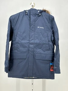 Columbia Mens Penns Creek II Parka Coat M Blue Omni-Heat Faux Fur Trim Insulated - Picture 1 of 5