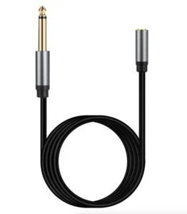 6.35mm 1/4" Mono to 3.5mm 1/8" Audio Extension Cable | Male to Female | 1.8m - Picture 1 of 3