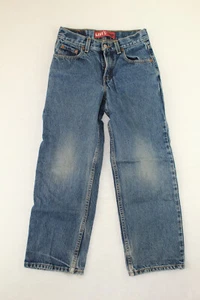 Levi's Jean Boys 550 Relaxed Fit Size 10 Regular Distressed Hem Medium Wash - Picture 1 of 9