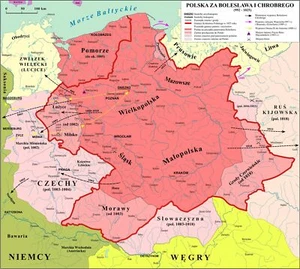26x24in Poster Poland Map During the Reign of Bolesław the Brave 992-1025 - Picture 1 of 1