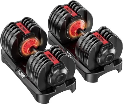 Adjustable Dumbbell Set，52.5 lbs pair 105 lbs，15 in 1 - Image 1 of 3