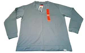 Orvis V-Neck Sweatshirt Size Medium Womens Dropped Shoulders Blue Jumper Top - Picture 1 of 22