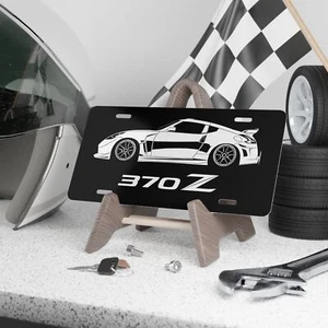 370 Z Front Vanity Nummernschild, schwarz-weiß Sportwagen Custom Car Tag - Bild 1 von 5