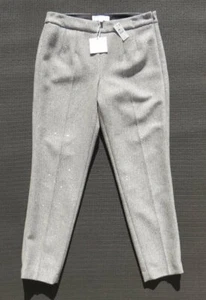 NEW NWT $129 RVSP by TALBOTS Gray Tweed Wool Sequin Lined Side Zip Pants US S 6 - Picture 1 of 5