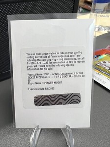2021-22 Credentials Debut TICKET AUTO SPENCER KNIGHT #/99 Redemption