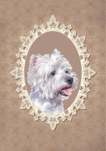 WEST HIGHLAND WHITE TERRIER CHARMING WESTIE DOG GREETINGS NOTE CARD HEAD STUDY - Picture 1 of 1