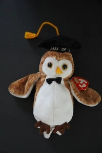 TY BEANIE BABIES COLLECTION 2000 WISEST THE OWL CLASS OF 2000 BEANBAG 7" PLUSH - Picture 1 of 2