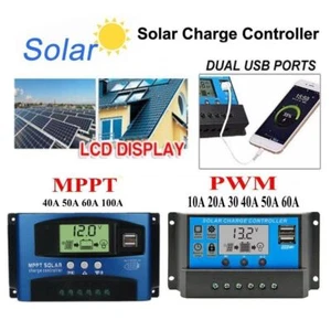 10A /30A /100A LCD MPPT Solar Panel Battery Regulator Charge Controller Dual USB - Picture 1 of 22