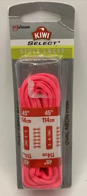 *Oferta de envío* Cordones Estilo KIWI SELECT Corbatas 45" Ovaladas Rosa Neón NUEVAS Foto 1 de 2