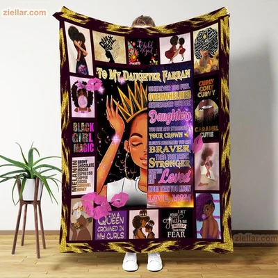 Подарочный набор флисовое одеяло для моей дочери черная девочка волшебное лоскутное одеяло расширение прав и возможностей - Изображение 1 из 4