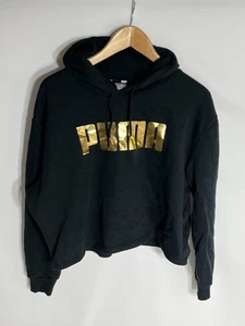 Puma Hoodie Essentials Loose Fit Pullover | Ladies | Black/Gold | XL - Picture 1 of 8