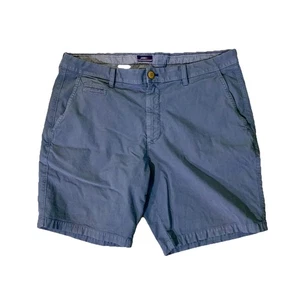 Pantalones Cortos Chinos Johnnie-O Gris Azul Hombres Talla 36 Frente Plano 8” Entrepierna Rendimiento de Golf - Imagen 1 de 7