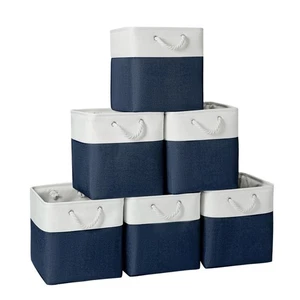 Fabric Storage Cubes, 11 Inch Cube Storage Bin 6 Pack, Collapsible Cube Stora... - Picture 1 of 9