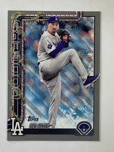 2025 Topps Holiday Silver Glitter Parallel #H135 Blake Snell Los Angeles Dodgers - Imagen 1 de 2