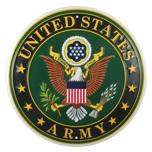 United States Army Logo Metal Sign, 12 Inch Round Embossed Aluminum Emblem, U... - Picture 1 of 1