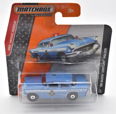 Matchbox Buick Century Police 76/120 2014 Superfast short card - Image 1 of 2