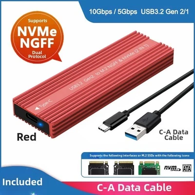 Fast Data Transfer M2 SSD Enclosure USB C 32 Supports NVMe NGFF Protocols - Image 1 of 4