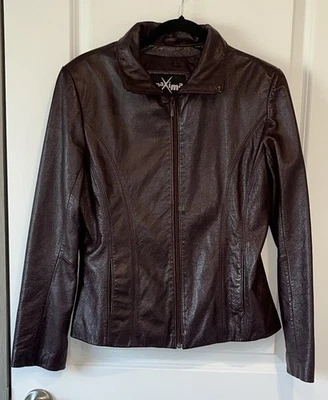 Chaqueta de cuero Wilsons Máxima para mujer color borgoña talla M excelente estado Foto 1 de 4