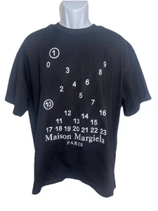 Maison Margiela Paris Black Short Sleeve T Shirt Number 1-10 Size 48 L/ XL Italy - Picture 1 of 13