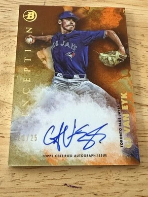 CJ Van Eyk 2021  Bowman Chrome On Card Auto /25 Blue Jays - Image 1 of 4