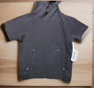 Kid Hoodie Short Sleeve Dynamic Fleece Black Stretch Kangaroo Pocket XS Old Navy - Picture 1 of 8