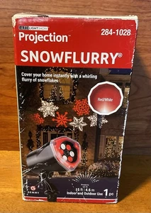 Gemmy LED Projection SNOWFLURRY Whirling Flurry Red & White Snowflakes New Xmas - Picture 1 of 15