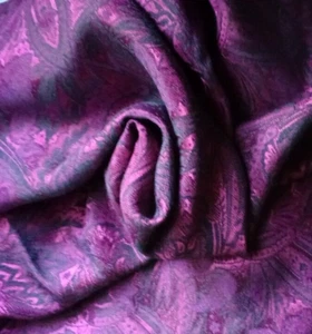 Black and Purple Polyester Jacquard Apparel Fabric Vintage 1980's 2.875 Yds 45" - Picture 1 of 4