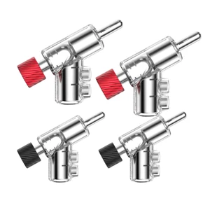 4PCS Rhodium Plated Pure Copper 45 Degree Banana Connector Screw Speaker Plug - Picture 1 of 12