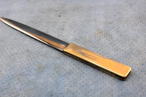 B & B ROLLED GOLD ADVERTISING LETTER OPENER WITH REMINGTON PEN KNIFE BLADE - Picture 1 of 8