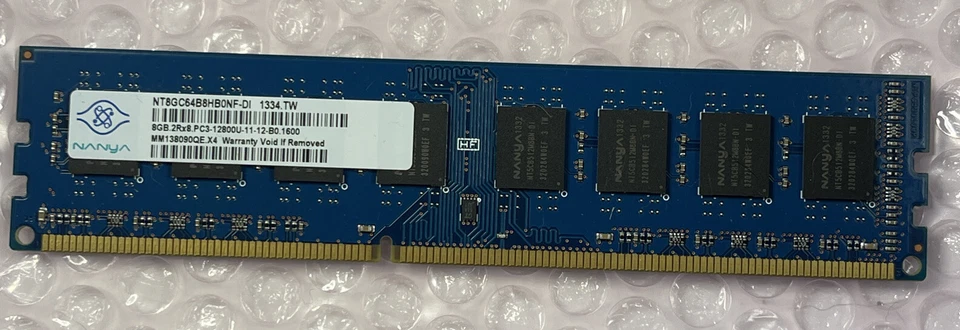 Nanya 8GB 2Rx8 PC3-12800U-11-12-B0 Memory RAM NT8GC64B8HB0NF-DI  - Image 1 of 1