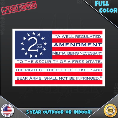 ISPORTDECALS.COM 2nd Amendment USA American Flag Freedom Gun Rights 240 Car Vinyl Decal Sticker