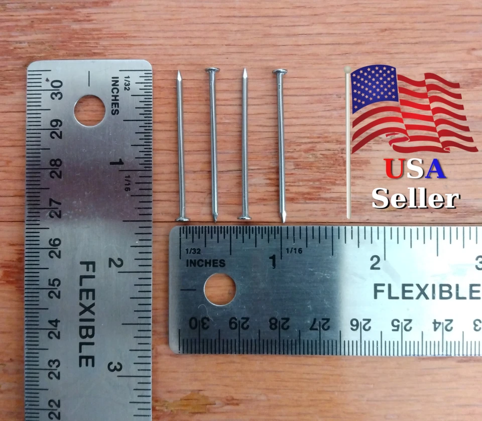 1.5 inch wire  nails 1 1/2 in thin  nail qty 4 hardware (16 gauge) Foto 1 de 1