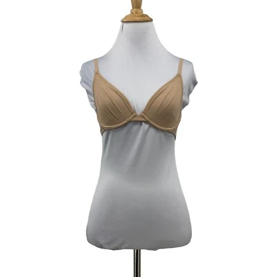 Sujetador de inmersión natural Gap Body Bare para mujer 32A beige con aros sin relleno push up Foto 1 de 4