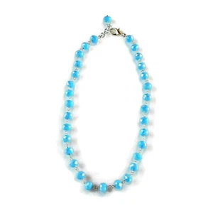 Collana girocollo con cristalli Swarovski celesti - Foto 1 di 3