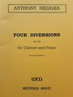 Four Diversions for Clarinet & Piano by Hedges *NEW* Publisher Westfield Music