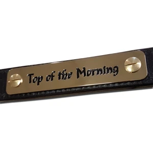 Mirror Polished Brass Head Collar Name plate Equine Tack Tag 8 size options   - Picture 1 of 13