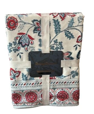 Tommy Bahama Americana Mantel Floral Rojo Blanco Azul 60”x 120” Nuevo Oblongo Foto 1 de 2