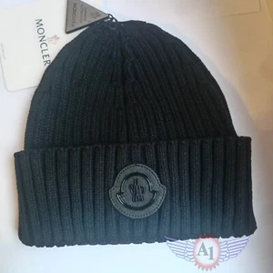 Moncler Originals Premium Winter Warm Hat Men Woman Black Cotton - Picture 1 of 4