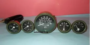 Kit manometri 24V Willys Jeep M38 1952 con tachimetro - ghiera verde oliva - Foto 1 di 2