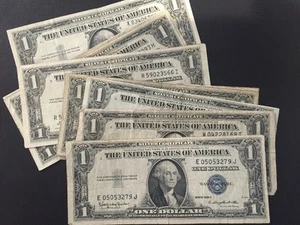 1957 One Dollar Bills Clean Circulated Silver Certificate Note Lot of 100 - Picture 1 of 4