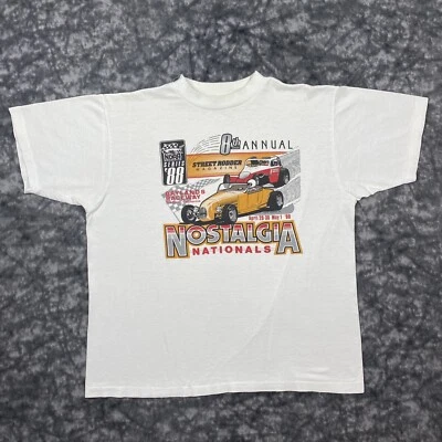 VTG BAYLANDS Raceway TShirt White XL Park Classic Car NDRA Hot Rod Dave Wagner Foto 1 de 4