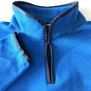 Lands End Kids XL 18-20 Long 1/4 Zip Pullover Fleece Sweater Blue Tunic Length - Picture 1 of 9